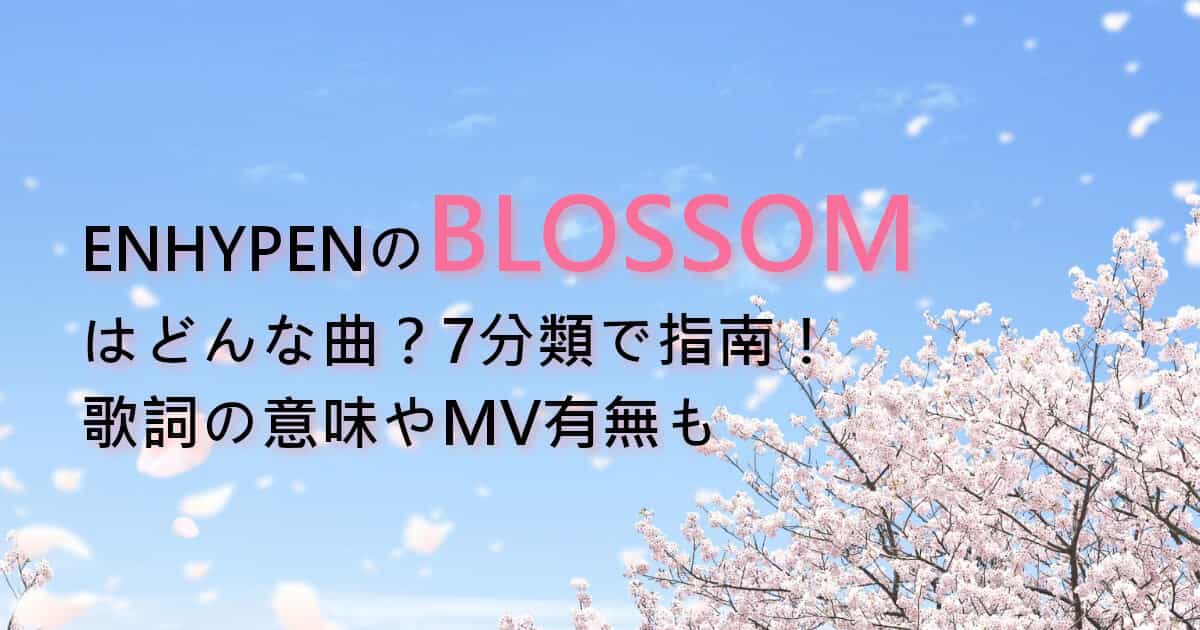 ENHYPENのBLOSSOMはどんな曲？7分類で指南！歌詞の意味やMV有無も