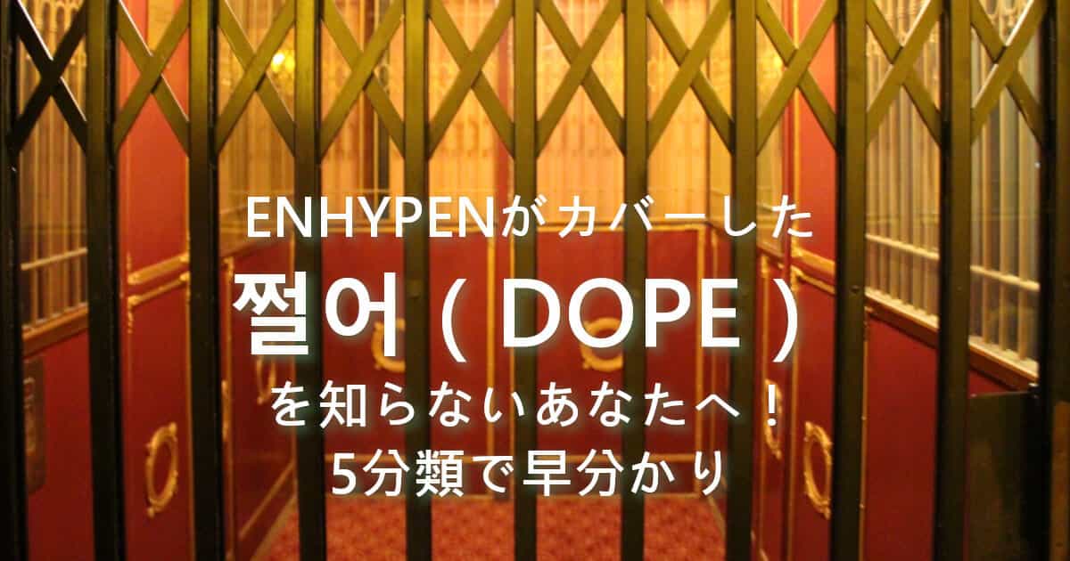 ENHYPENがカバーした쩔어（DOPE）を知らないあなたへ！5分類で早分かり
